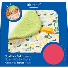Mustela Kit Toalha + Gel Lavante 200ml + Creme Rosto 40ml