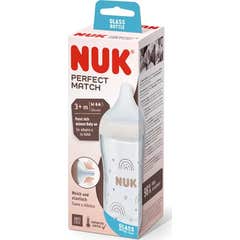 Nuk Perfect Match Vidrio Biberon Arcoiris +3M 230 ml