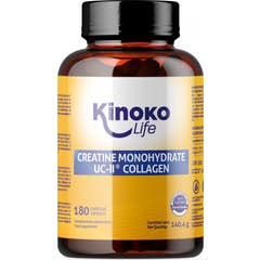 Kinoko Life Creatina Monohidratada 3000mg UC-II Colágeno 180caps