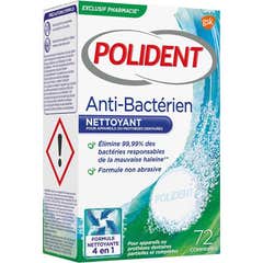 Polident Limpiador Prótesis Anti-Bacteriano Antisarro 72comp