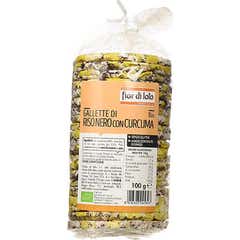 Fior di Loto Galletas Arroz Negro Cúrcuma 100g