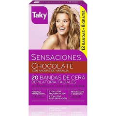 Taky Chocolade Ontharings Gezichtswasstrips 12 +8 stuks