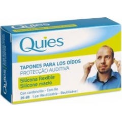 Quies tappi per le orecchie in silicone con cavo 6pz