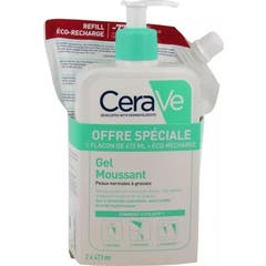 Cerave Pack Gel Limpiador Espumoso 473 ml + Recarga 473 ml