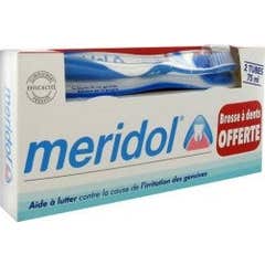 Méridol Dentifrice Lot De 2 x 75ml + Brosse À Dent Offerte