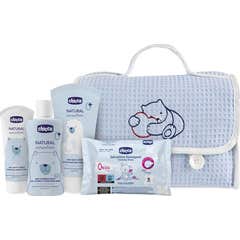 Chicco Pack Natural Sensation + Borsa Pique Blu 4 Unità