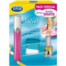 Scholl Velvet Smooth Pack especial Lima electrónica uñas + aceite