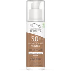 Les Laboratoires de Biarritz Algamaris SPF30 crema solare con una tinta dorata per il viso certificata biologica