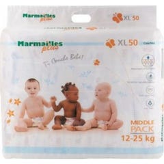 MARMAILLES PLUS Pañales bebé XL (1225kg) 50 pañales