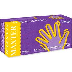 Guante de látex Maxter sin polvo grande 100 uts