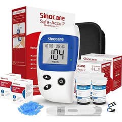 Sinocare Safe-Accu2 Kit Medidor Glucómetro + 100 + Punción