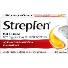 Strepfen Pastilhas Dor de Garganta Mel Limão 24comp
