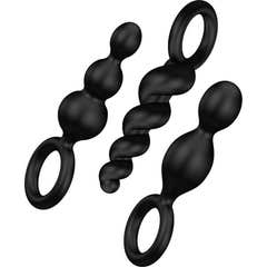 Satisfyer Booty Call Bolas Anales Negro 3uds