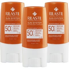 Rilastil Sun System Stick Solare Trasparente Zone Sensibili SPF50+ 3x8,5 g