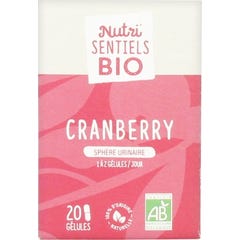 Nutri'sentiel Tranebær Økologisk Urinary Sphere 20 kapsel
