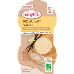 BabyBio Arroz con Leche de Vainilla 2x100g