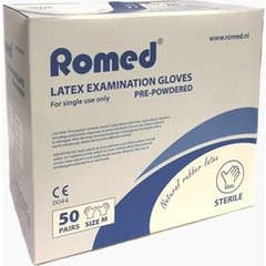 Romed des Gants Matex Latex Tac Esteril TS 50uts