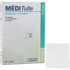 Euromedis MÉDI Tulle Paraffinforbindinger 5x5 cm 10 stk