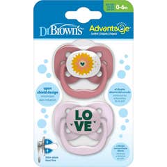 Dr. Brown'S Advantage Reversible Chupete Surtido T1 0-6M 2 uds