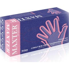Maxter Guantes Nitrilo Sin Polvo Talla XL Azul Cobalto 100uds