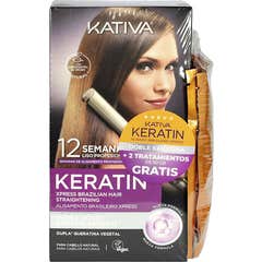 Kativa Doble Keratina Express Alisado Brasileño Set 5uds
