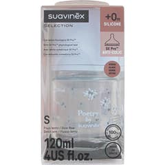 Suavinex Selection Biberon Vidrio Poetry SX Pro Flujo S 120 ml