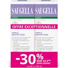 Saugella Expert Triple Protección Limpiador Íntimo 2x250 ml