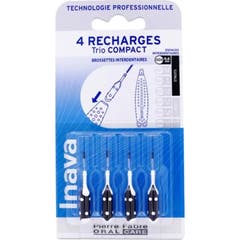 Inava Trio Compact Recarga Cepillo Interdent Negro 0,6Mm 4 uds