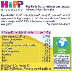 Hipp Tarrito De Frutas Variadas Con Cereales +6M 190g