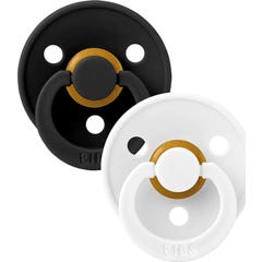 BIBS Colour Latex Pacifier Black White Size 2 2 pcs