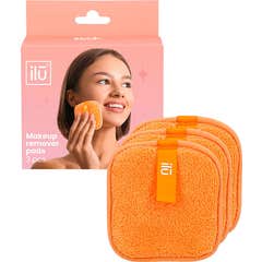 Ilū Discos Desmaquillantes Cuadrado Naranja 3uds