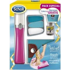 Scholl Velvet Smooth Pack especial lima electrónica + aceite uñas + Neceser de regalo
