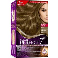 Wella Color Perfect 7 Kit 100% Cobertura de Canas 7/1 Rubio Ceniza Medio