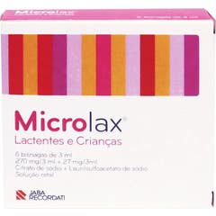 Microlax 270mg/3ml + 27mg/3ml Retal Lactentes Crianças 6x3ml