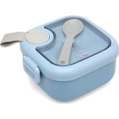 Kiokids Fiambrera Azul Cuchara Gris 750 ml