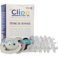 Clipp Set Tetina de Destete Fosforescente