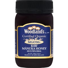 Woodland's MGO 50+ Rauwe Multiflorale Biologische Manuka Honing 500 g