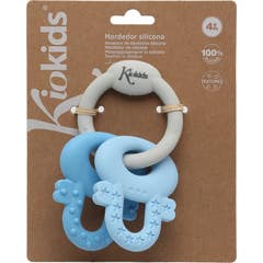Kiokids Mordedor Silicona Llaves Azul y Gris 1 ud