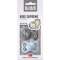 Bibs Supreme Sucettes Iron & Blue Baby 0-6m T1 2uds