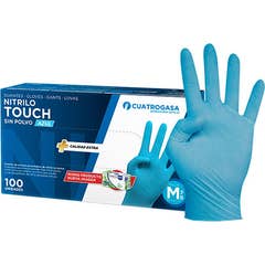 Cuatrogasa Guantes Nitrilo Azul Talla M 100uds