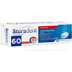 Steradent Triple Action Plus Limpiador Prótesis Dental 60comp