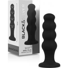 Black&Silver Scott Anal Plug Premium Silicone Black 1ud