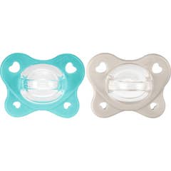 Chicco PhysioForma Dual Soft Azul Cinzento 6-16M 2 Unidades