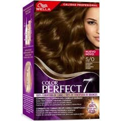 Wella Color Perfect 7 Kit 100% Cobertura de Canas 5/0 Castaño Claro