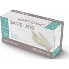 Vitadomia Guantes de Látex Sin Polvo M 7/8 100 uds