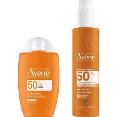 Avène Pack Ultra Fluido Invisible SPF50 50ml + Spray Invisible SPF50 200ml