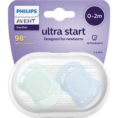 Philips Avent Ultra Start Chupete Silicona Verde Azul 2 uds
