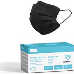 MiMask Chirurgische Masken IIR Schwarz 50St