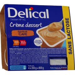 Delical Crema Dessert Cafe Sin Lactosa 4x200g