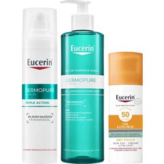 Eucerin Pack Dermopure Limpieza + Serum + Sun Face
